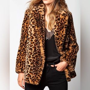 Zadig & Voltaire Faux Fur Mottys Leo Coat Medium